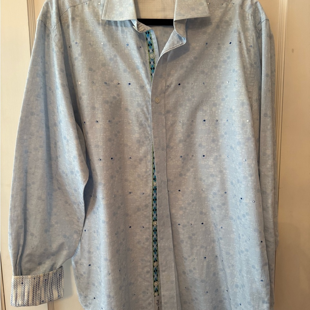 Robert Graham Light Blue Patterned‎ Button-Down Shirt